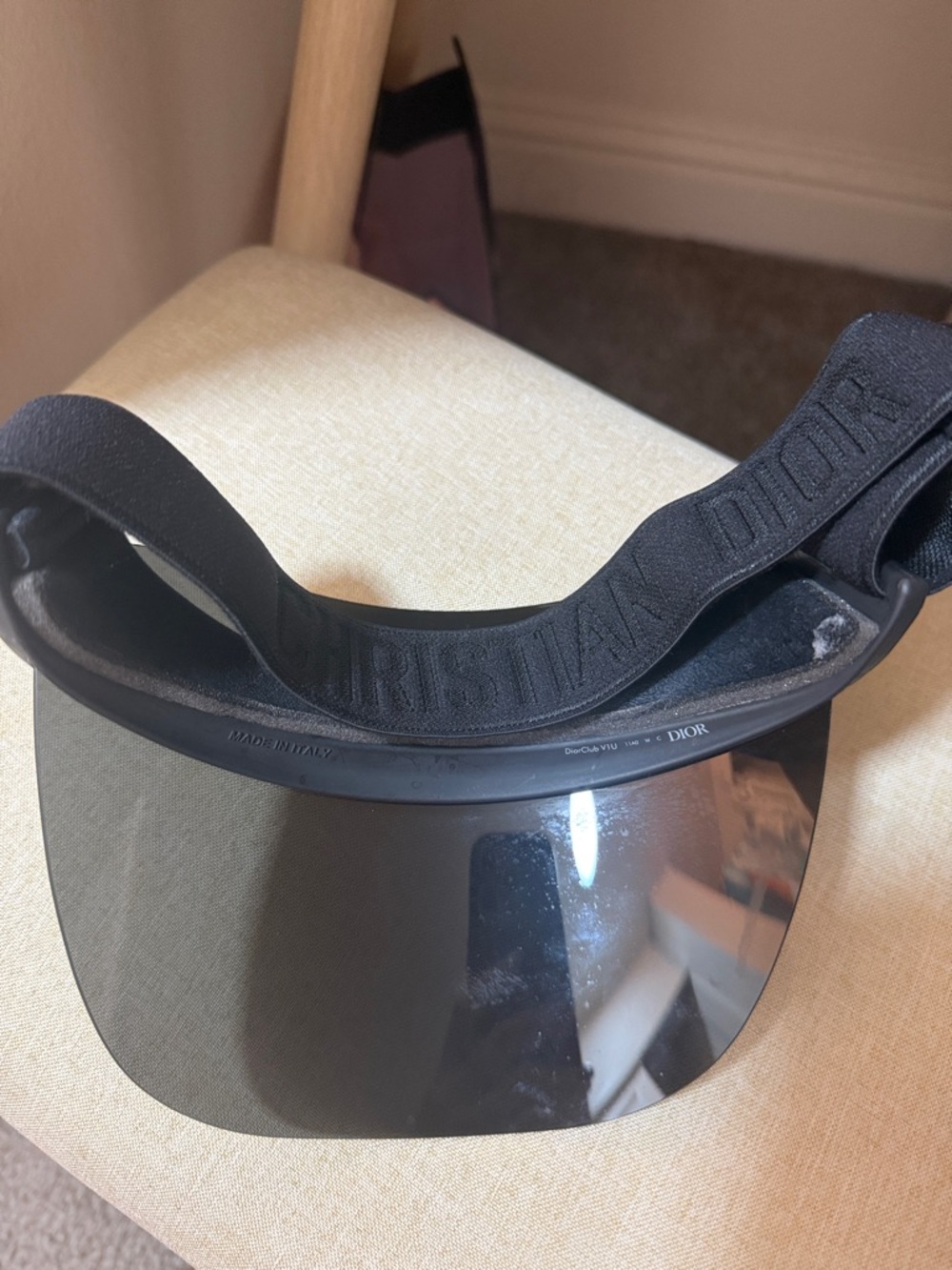 Dior Black Shield Visor with Tinted Lens - Picture 5 of 5